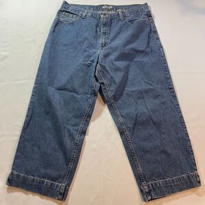 Eddie‎ Bauer Jeans Womens Size 10 Blue Denim Dark Wash Mid Rise Capri Cropped